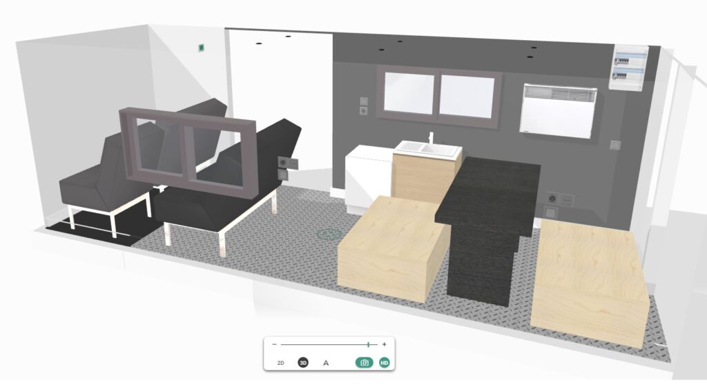 Van aménagé modulable – Acte 2 – Plan, socle de banquette et sol